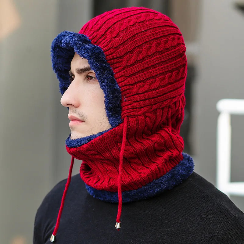 Winter Knit Hat Balaclava with Scarf - product detail 3