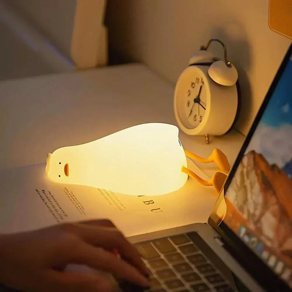 Lámpara de noche adorable con control táctil recargable para mesita de noche