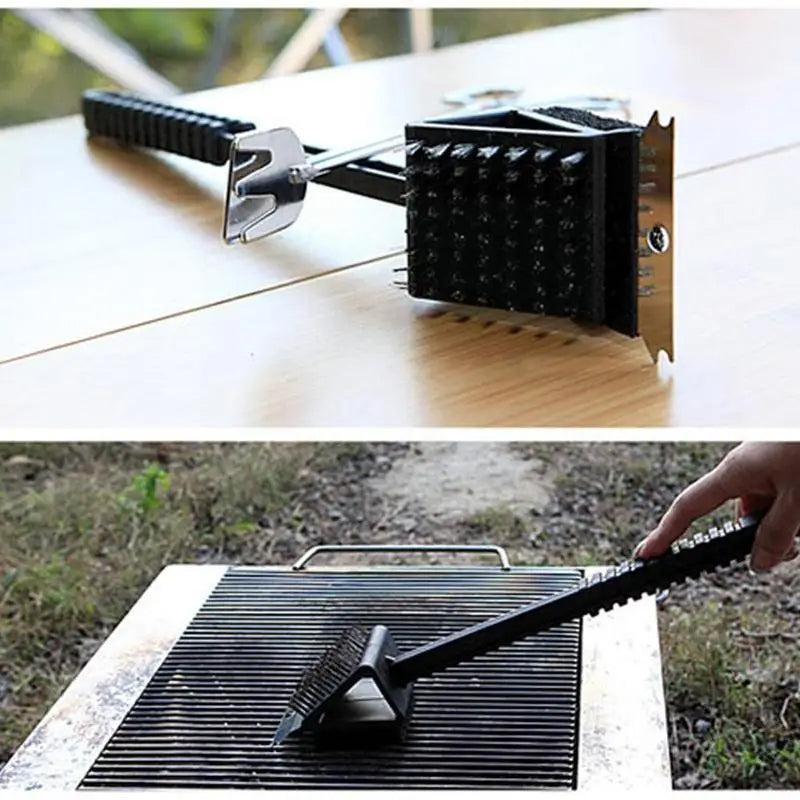 NOMOVA 3 in 1 Barbecue Grill Brush with Scraper and Sponge