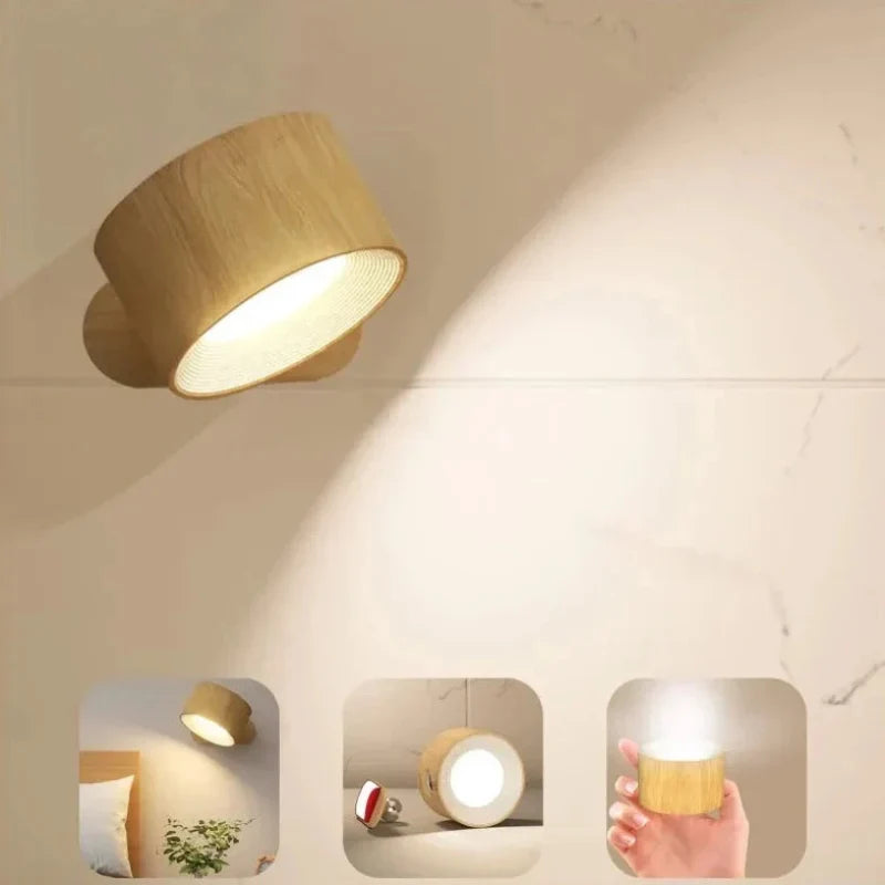 Luz de pared con montaje magnético, regulable y portátil