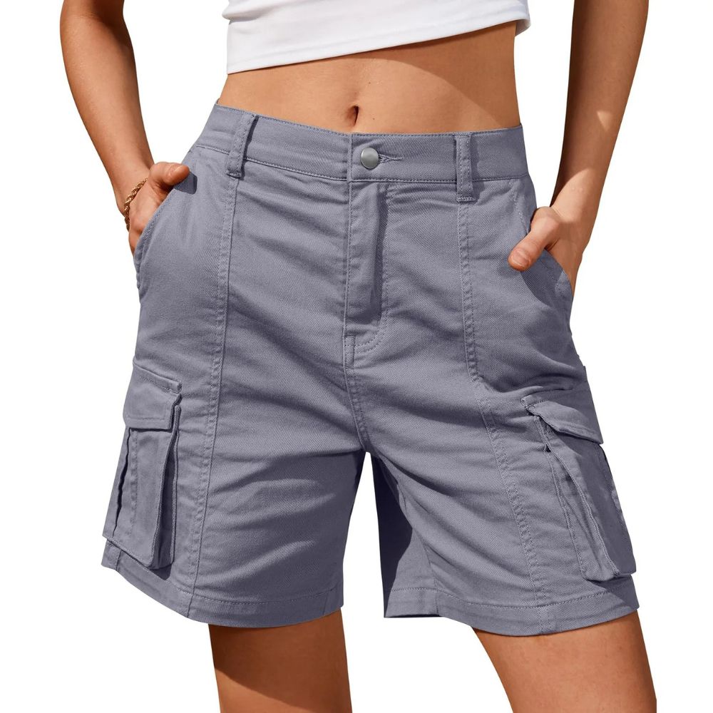 Womens Low Waist Long Work Cargo Shorts - product detail 2