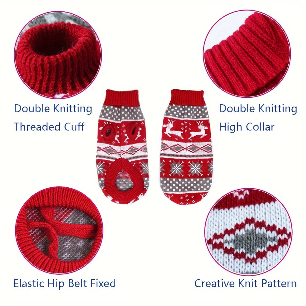 Knitted Dog Christmas Sweater for Small Pets - product detail 3