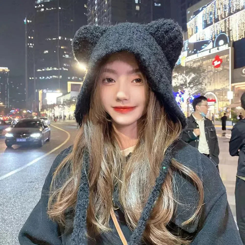 Cute Bear Ear Winter Hat - product detail 2