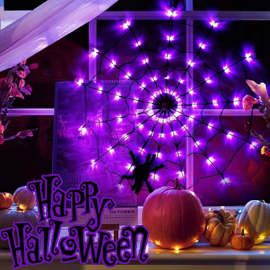 Halloween Spider Web Decoration with Lights - product detail 2