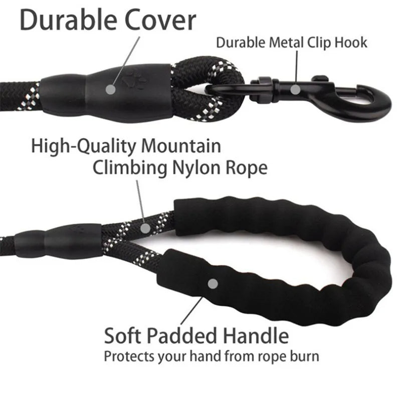Reflective Dog Leash with Padded Handle - product detail 2