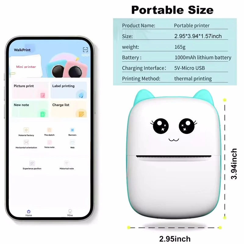 Mini Wireless Portable Thermal Label Printer - product detail 3