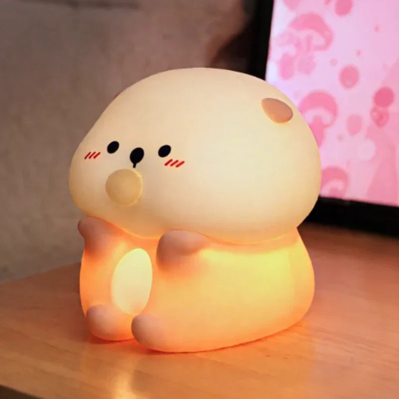Lámpara de noche adorable con control táctil recargable para mesita de noche
