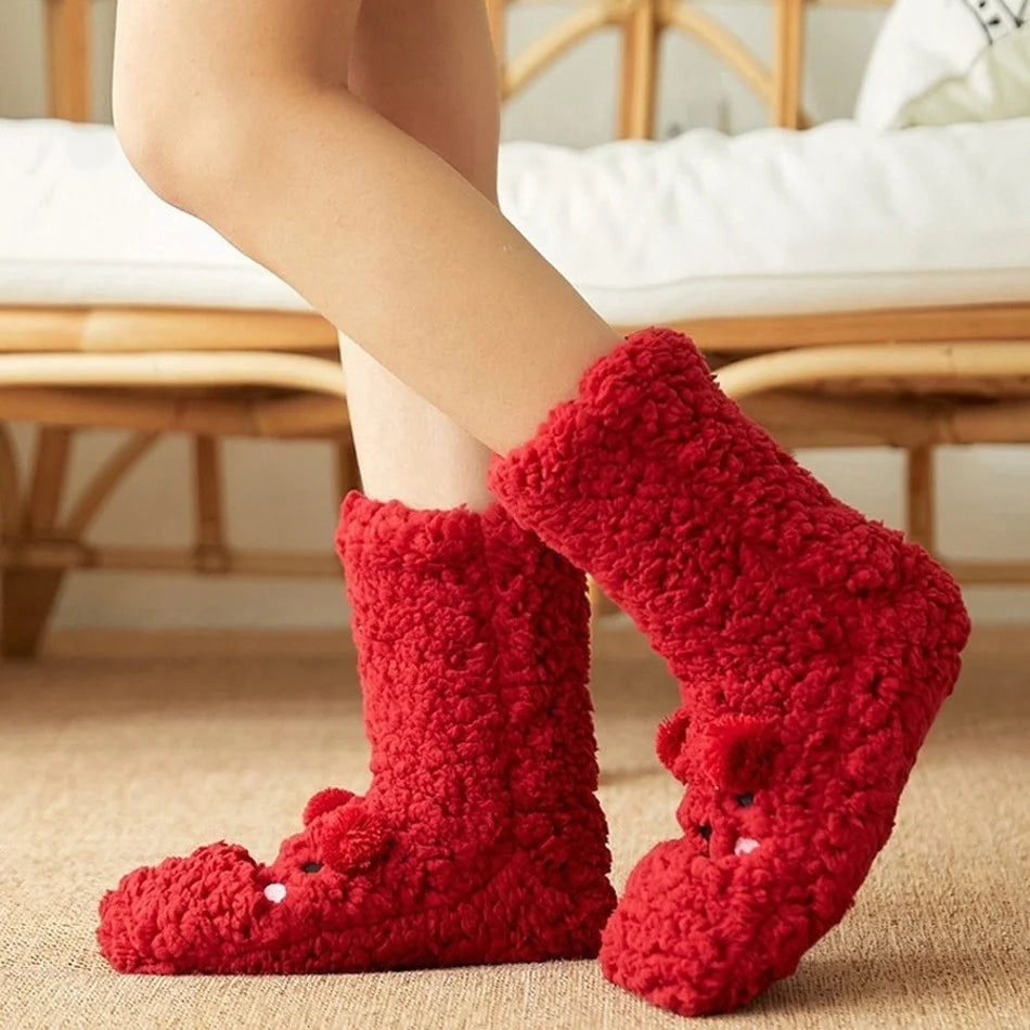 Kawaii Bear Fleece Warm Socks - product detail 3