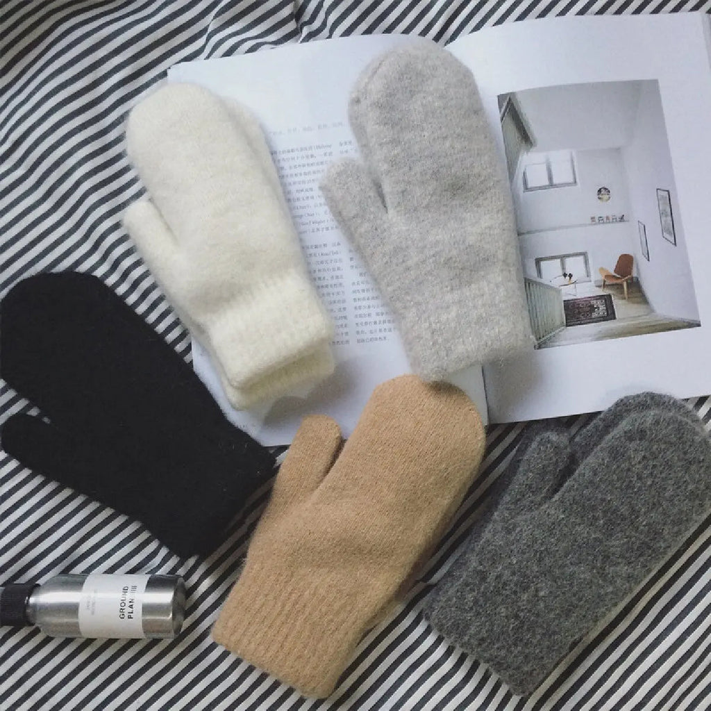 Cashmere Knit Mittens Winter for Women - product detail 2