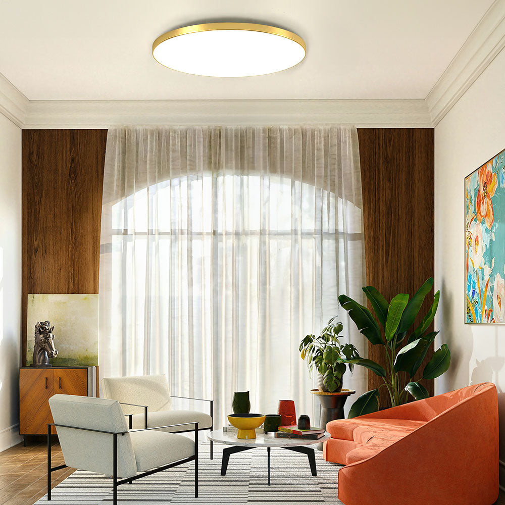 Luz de techo LED redonda moderna, montaje empotrado brillante para interiores