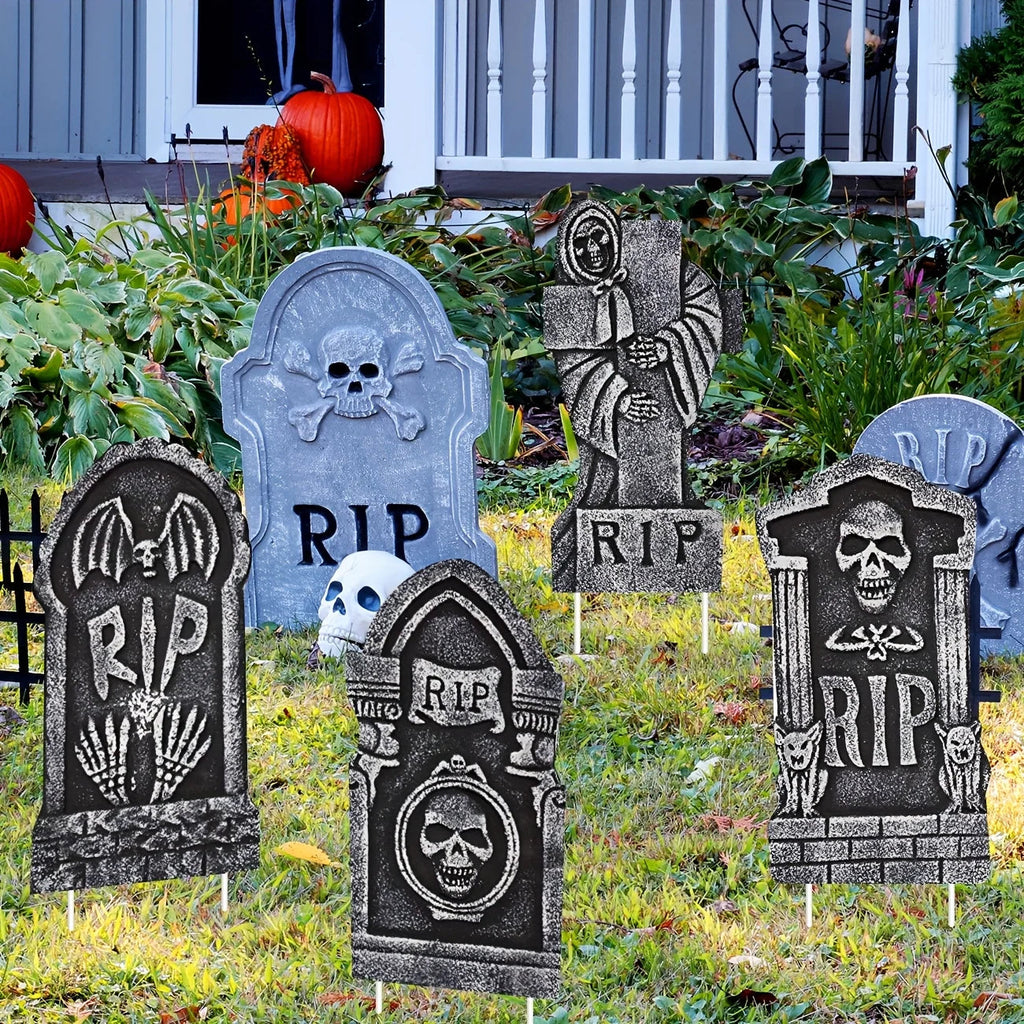 Halloween Tombstone Gravestones with Stakes - product detail 2