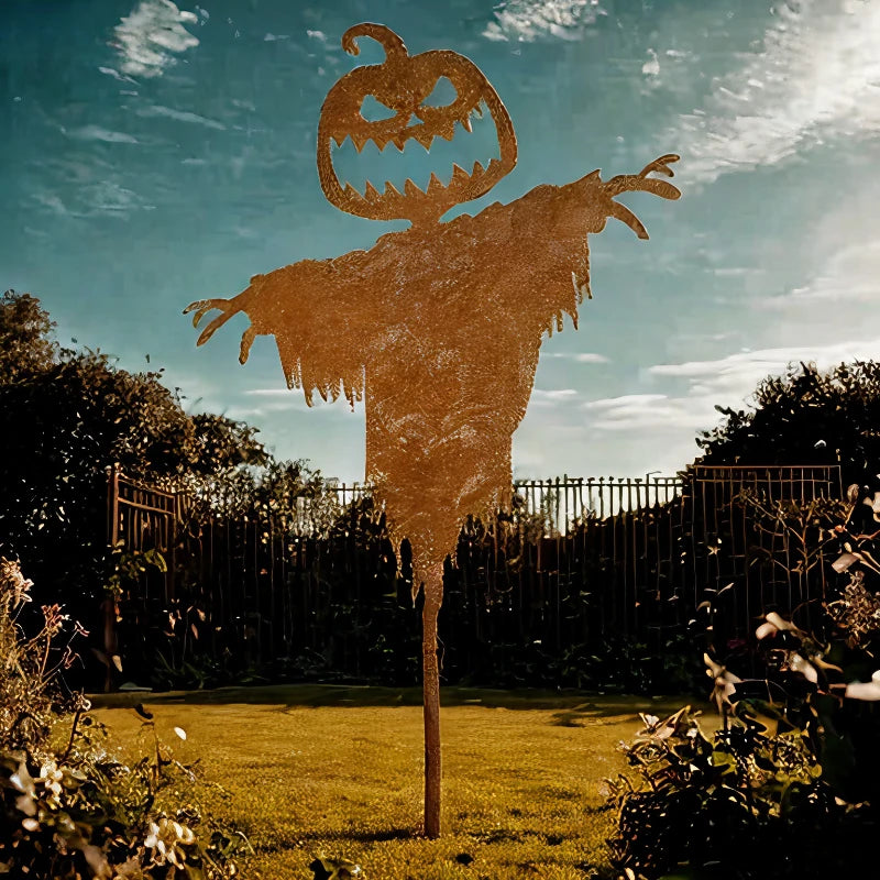 Rustic Scary Pumpkin Scarecrow Halloween Decor - product detail 3