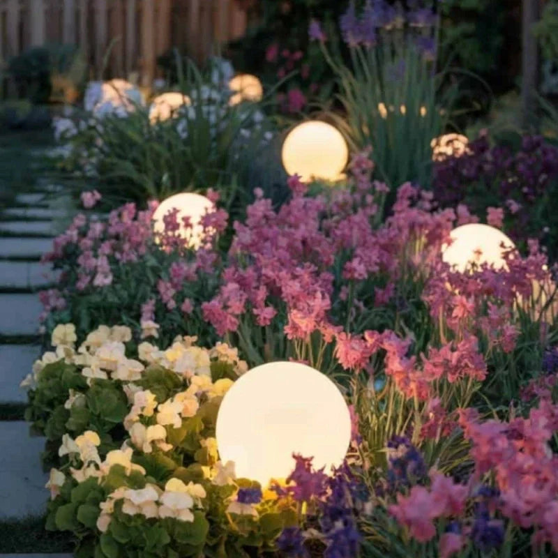 Luz de jardín esférica LED con cambio de color