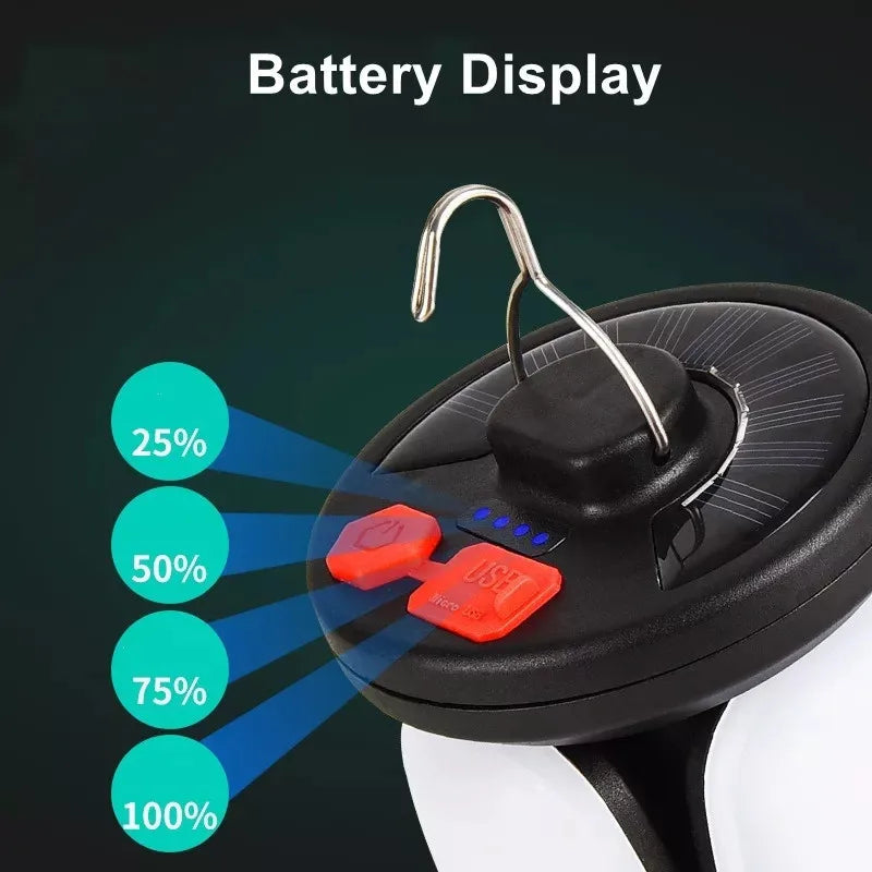 500 lm Solar Camping Lantern with USB Charging & 6 Modes - product detail 3