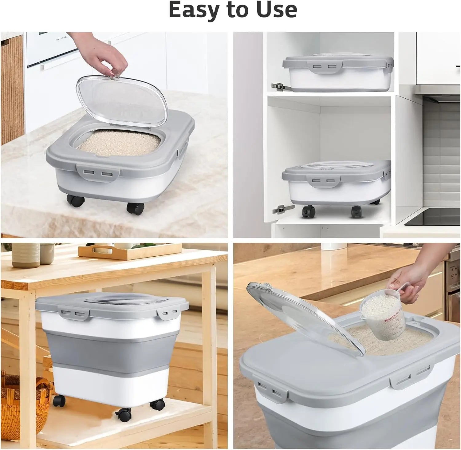 Foldable Food Storage Container with Wheels - product detail 3