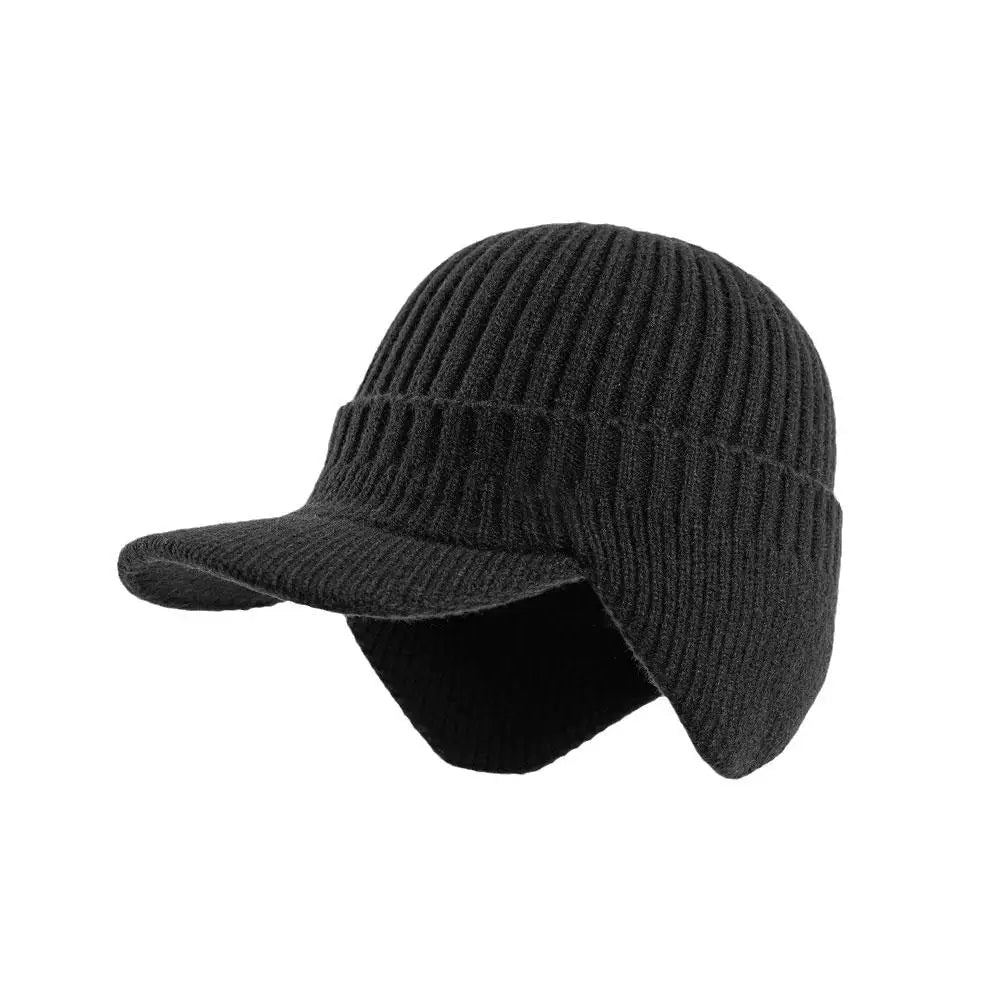 Men Knit Ear Cover Winter Hat - product detail 2