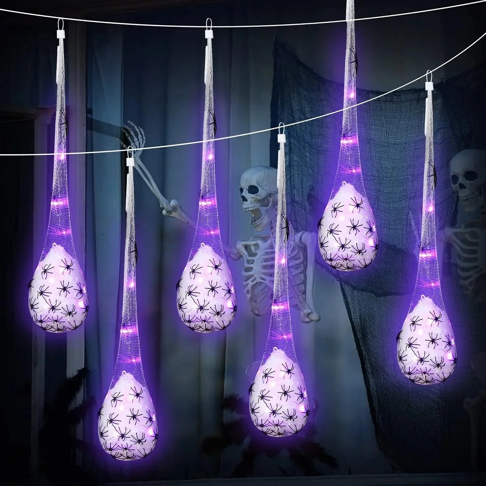 Light Up Spider Egg Sacs Halloween Decor Hanging Prop - product detail 3