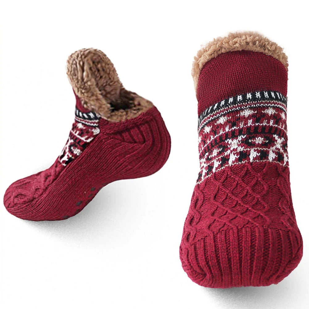 Knitted Slipper Socks with Fleece Lining - product detail 2