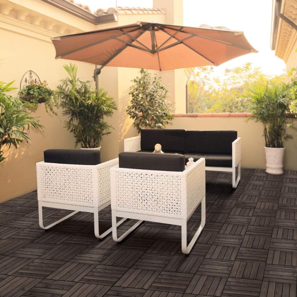 Interlocking Outdoor Patio Wood Flooring Deck Tiles 27Pcs - product detail 5