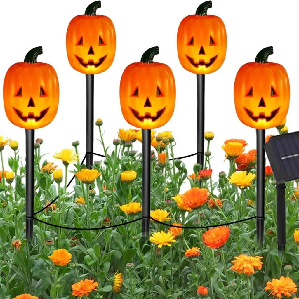 Lighted Halloween Pumpkin and Ghost Solar Decor Set - product detail 5