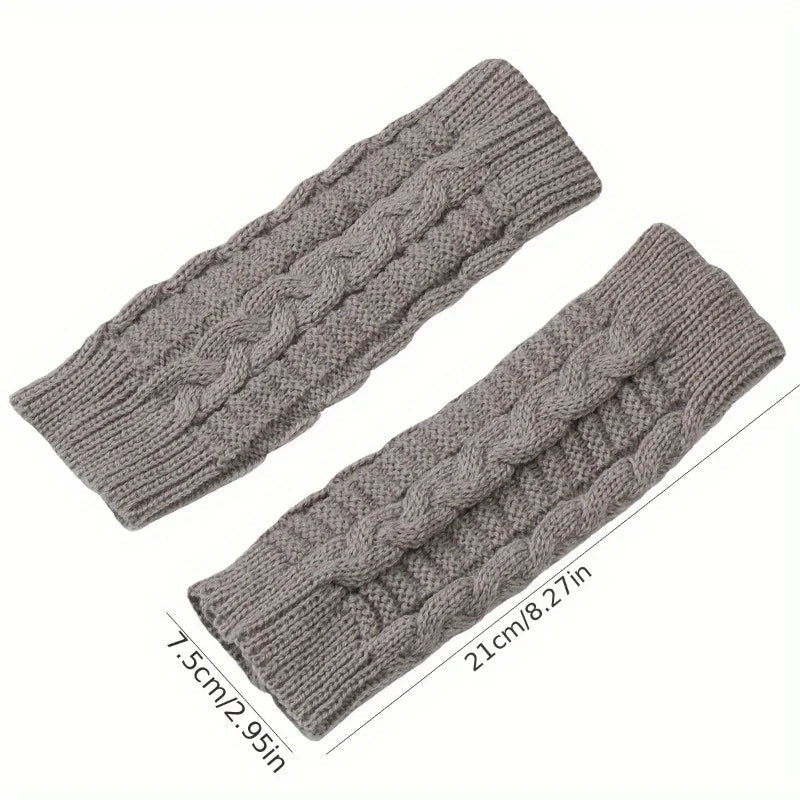 Knit Womens Winter Fingerless Gloves - product detail 3