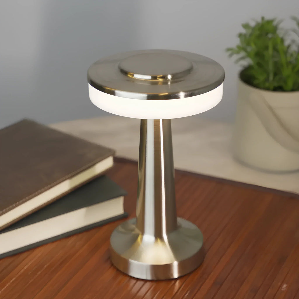 Lámpara de mesa portátil regulable con diseño retro elegante