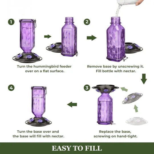 24oz Leak Proof Glass Hummingbird Feeder - product detail 8