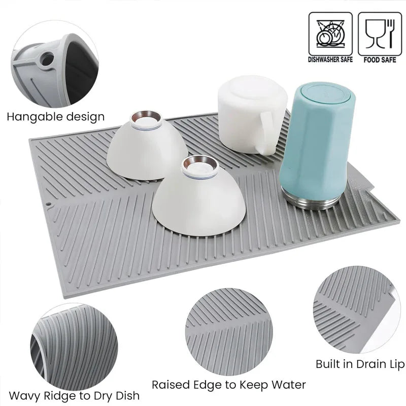 Silicone Countertop Dish Drying Mat - product detail 4