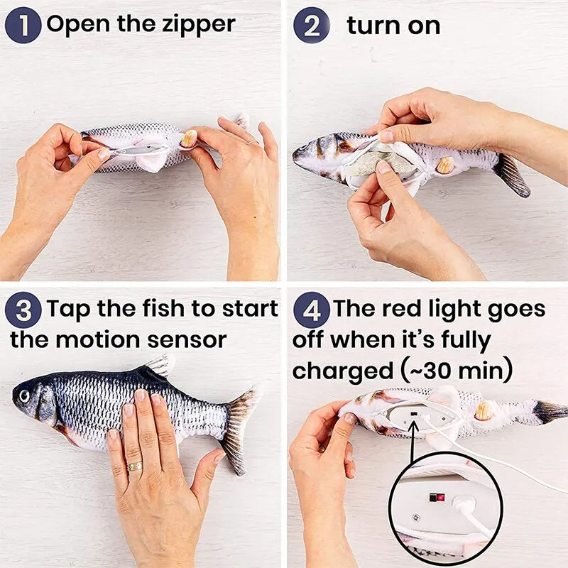 USB Charging Interactive Cat Toy Fish - product detail 2