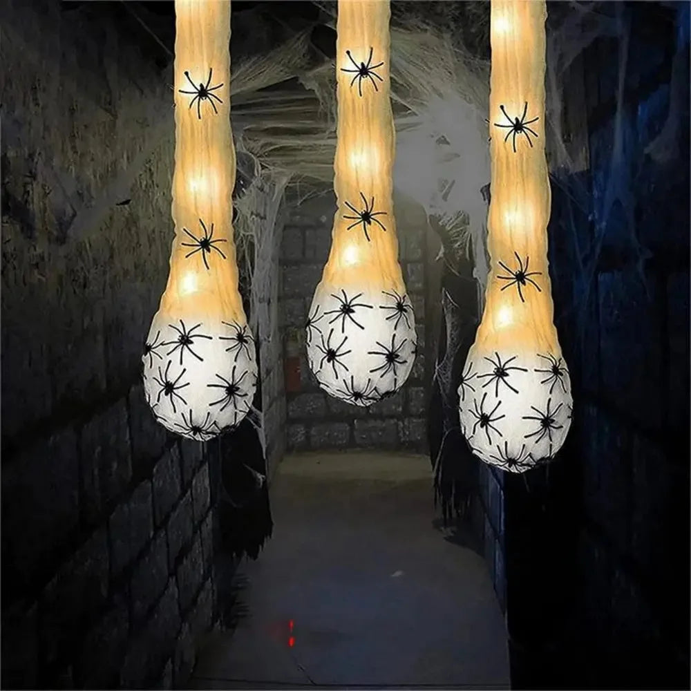 Light Up Spider Egg Sacs Halloween Decor Hanging Prop - product detail 4