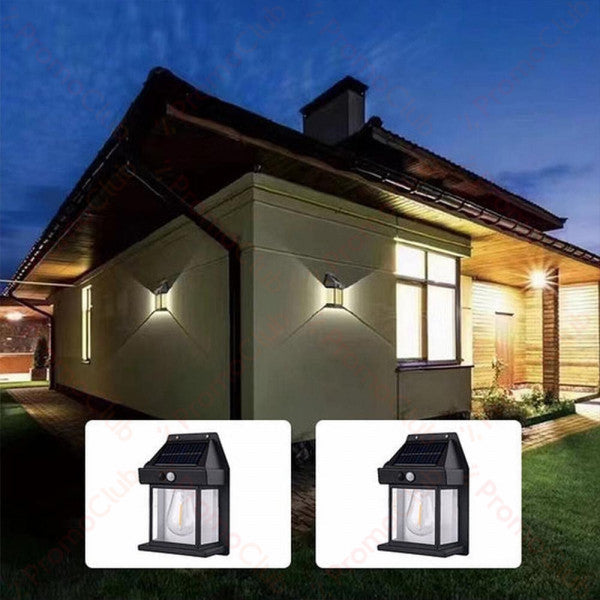 Solar Lantern Wall Light Set of 2 – Motion Sensor &amp; Auto On/Off
