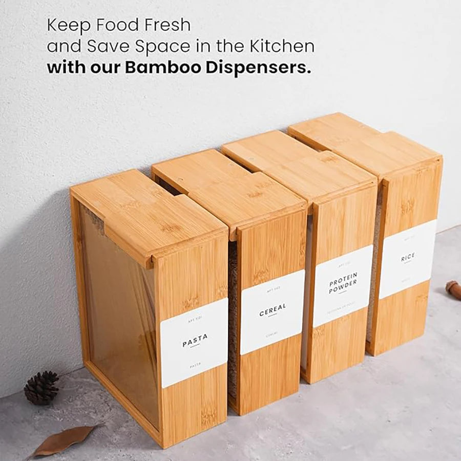 Bamboo Cereal Dispenser and Food Storage Container - product detail 2