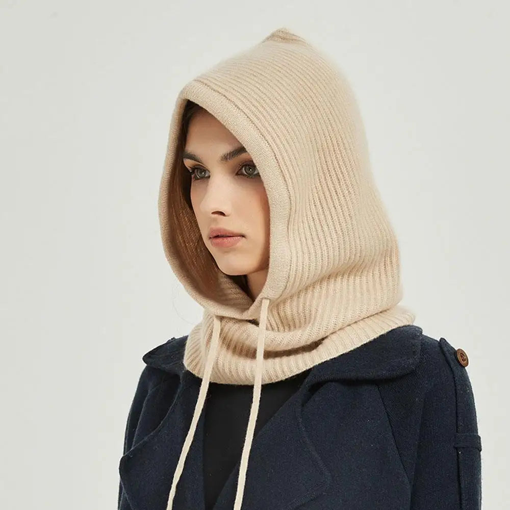 Knitted Hooded Balaclava Hat Neck Warmer - product detail 3