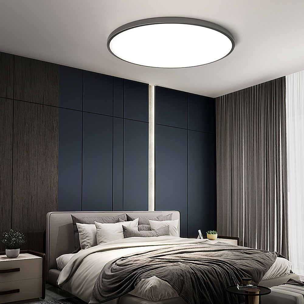Luz de techo LED redonda moderna, montaje empotrado brillante para interiores
