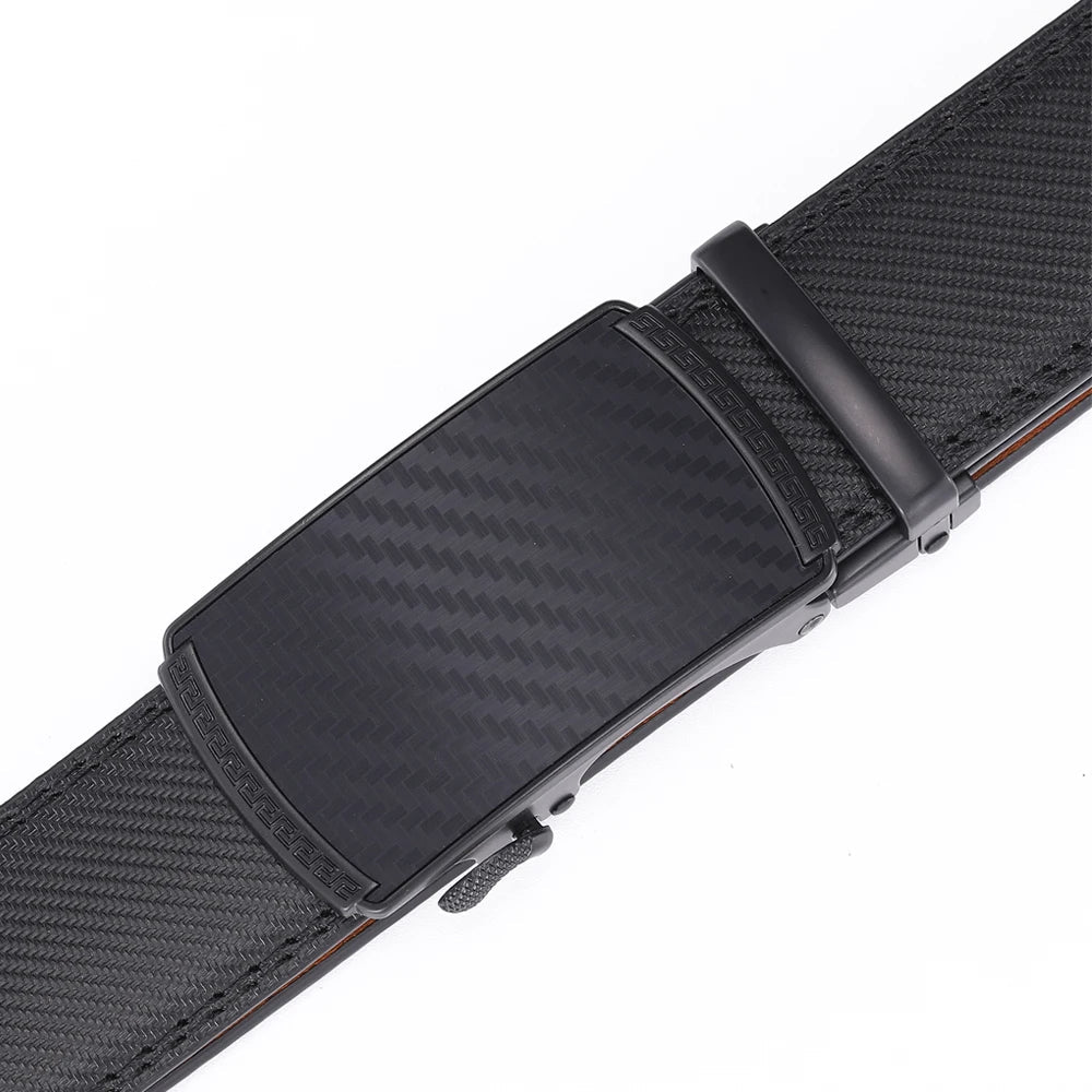 Men's Leather Belt with Automatic Buckle - product detail 3