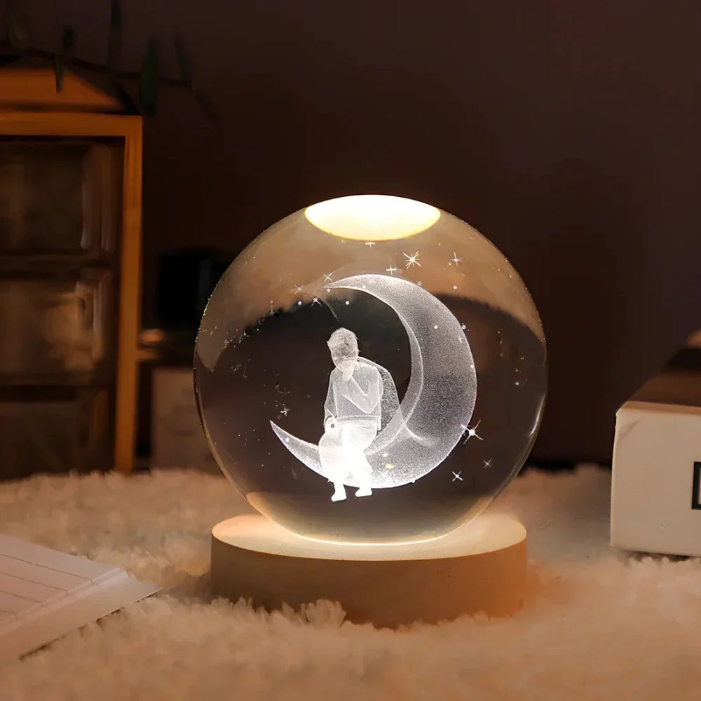 Lámpara de Bola de Cristal Cósmica Decoración Mágica LED para el Hogar