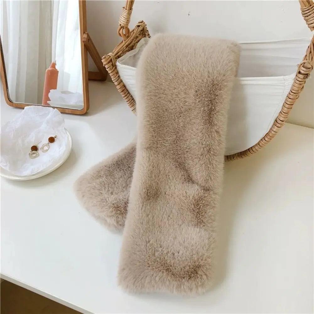 NOMOVA Faux Fur Cross Collar Neck Warmer Winter Scarf