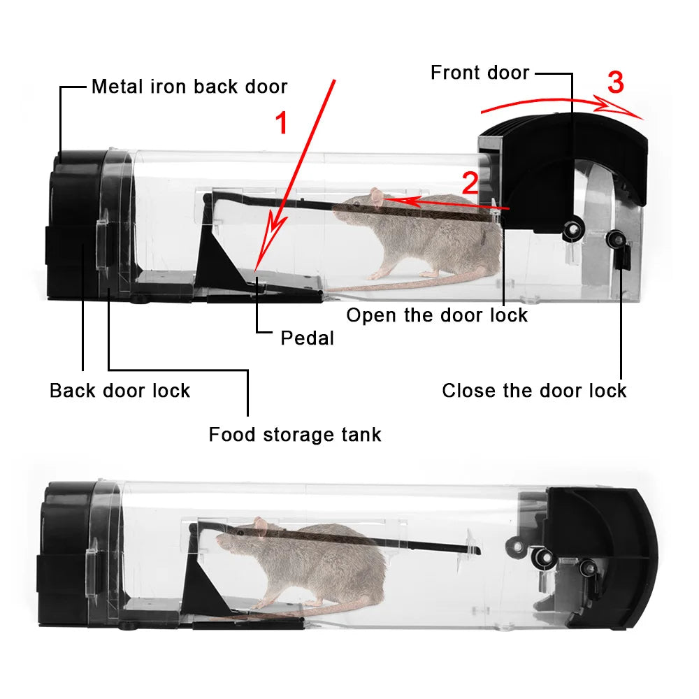 Self-Locking Reusable Humane Mouse Trap - product detail 2
