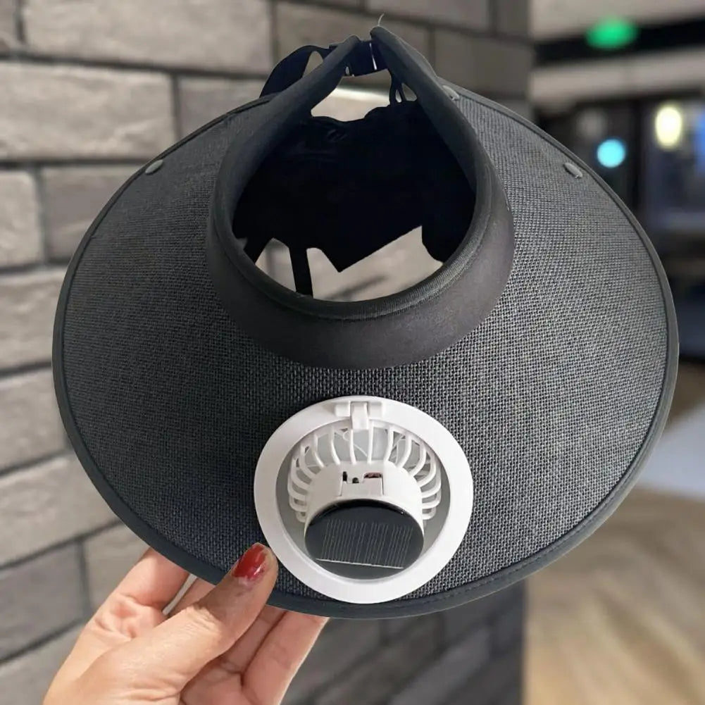 Wide Brim Sun Hat with Solar Powered Fan - product detail 5
