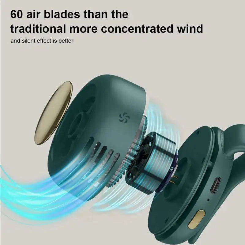 Portable Waist Fan Clip with Bladeless Handheld Design - product detail 3