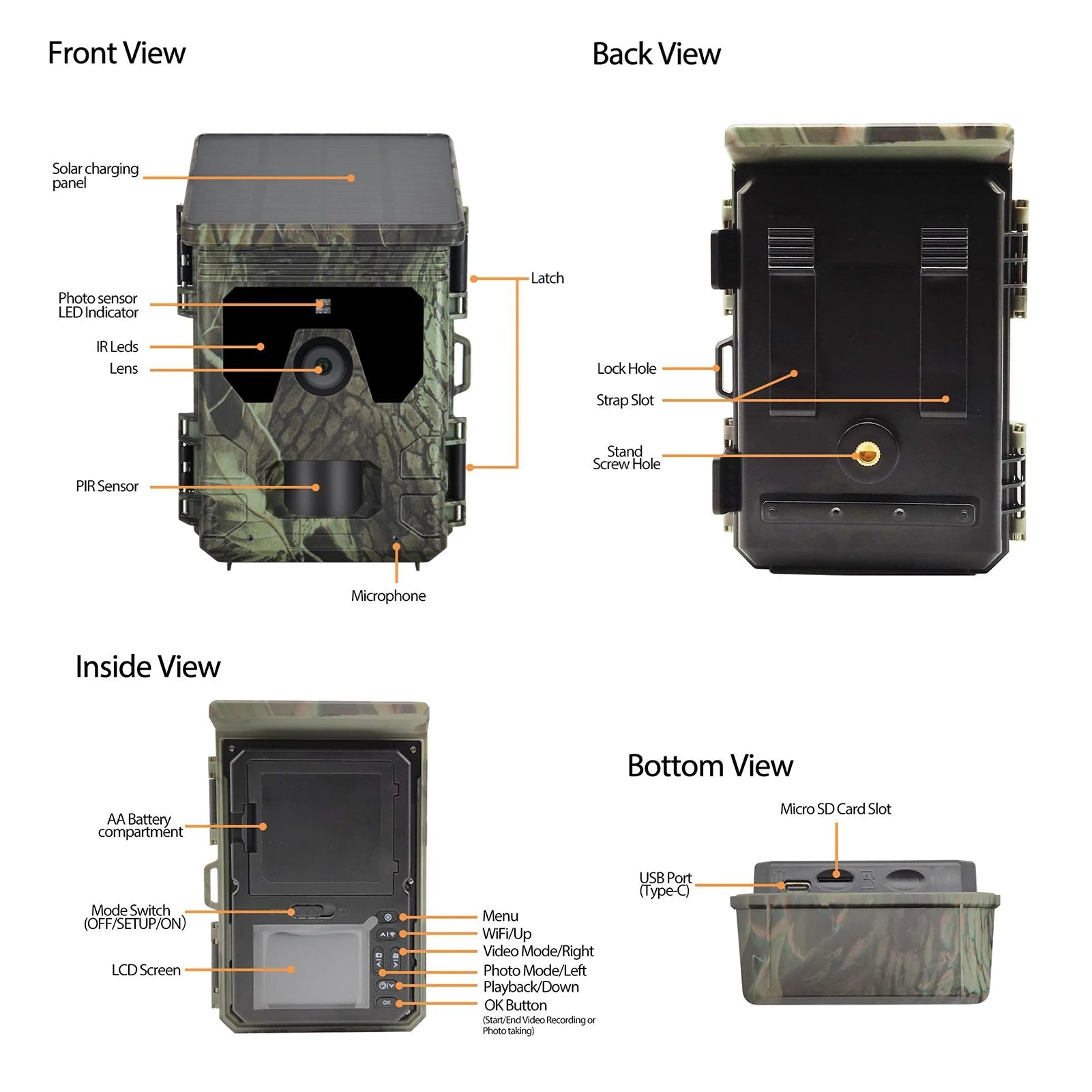 Solar Powered Night Vision Trail Camera - product detail 3
