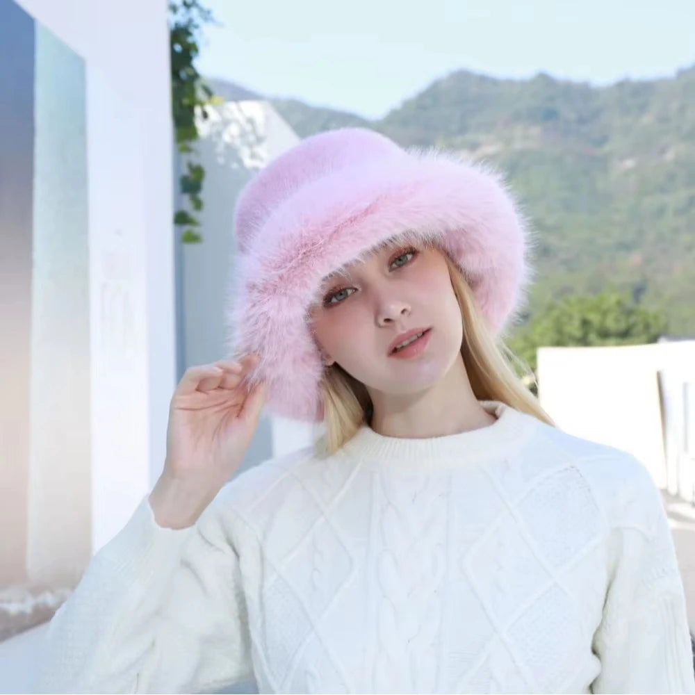 Women’s Plush Winter Bucket Hat - product detail 10
