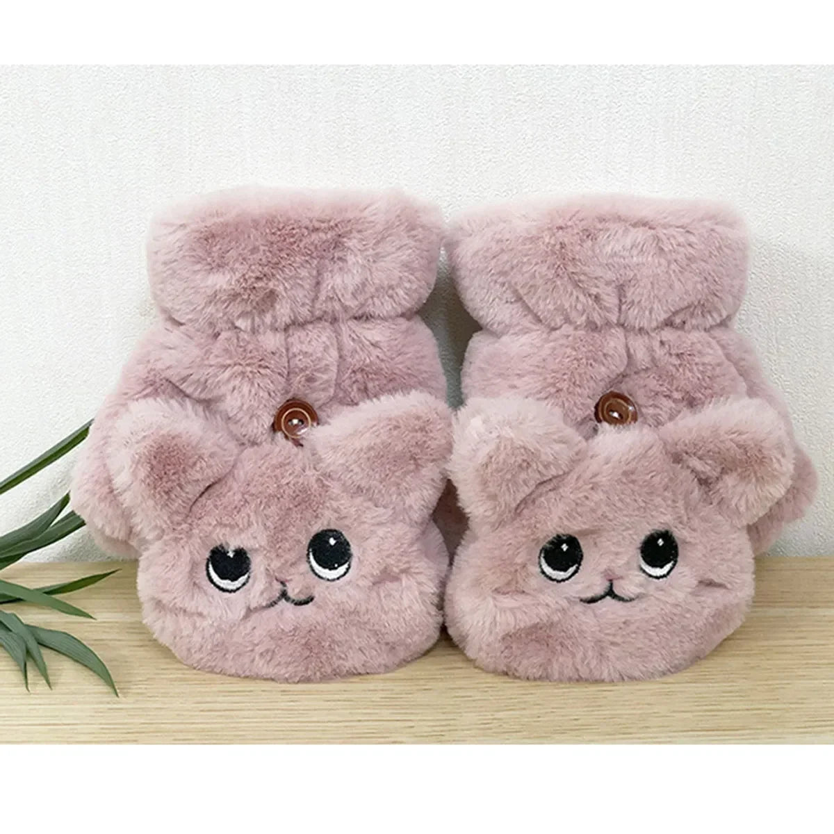 Plush Animal Fingerless Gloves - product detail 3