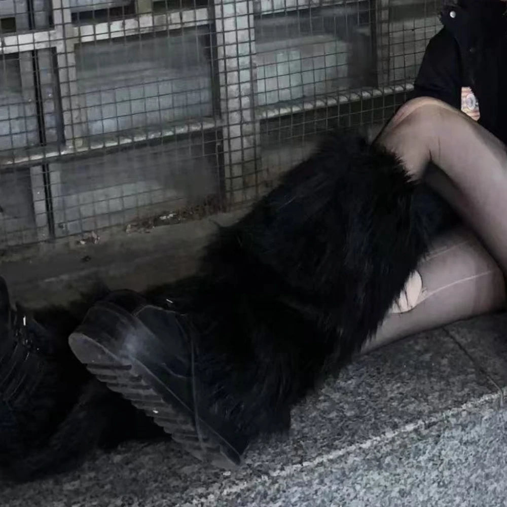 Winter Faux Fur Leg Warmer Boots Cover - product detail 3