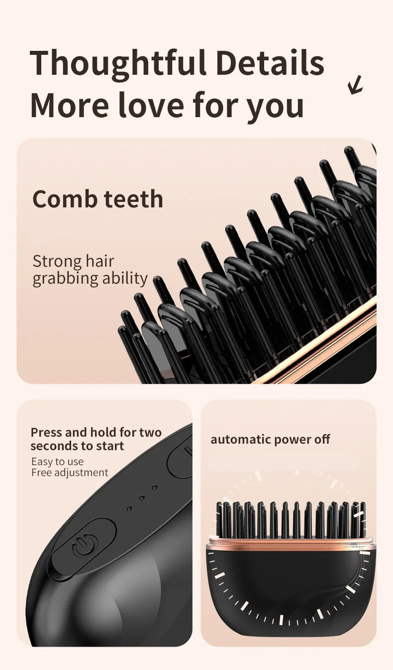 Wireless 2 in 1 Portable Ceramic Hair Straightener - product detail 3