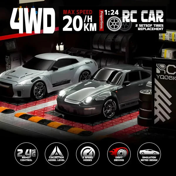 Retro Drift Master – 4WD RC Car with LED Lights - product image 3