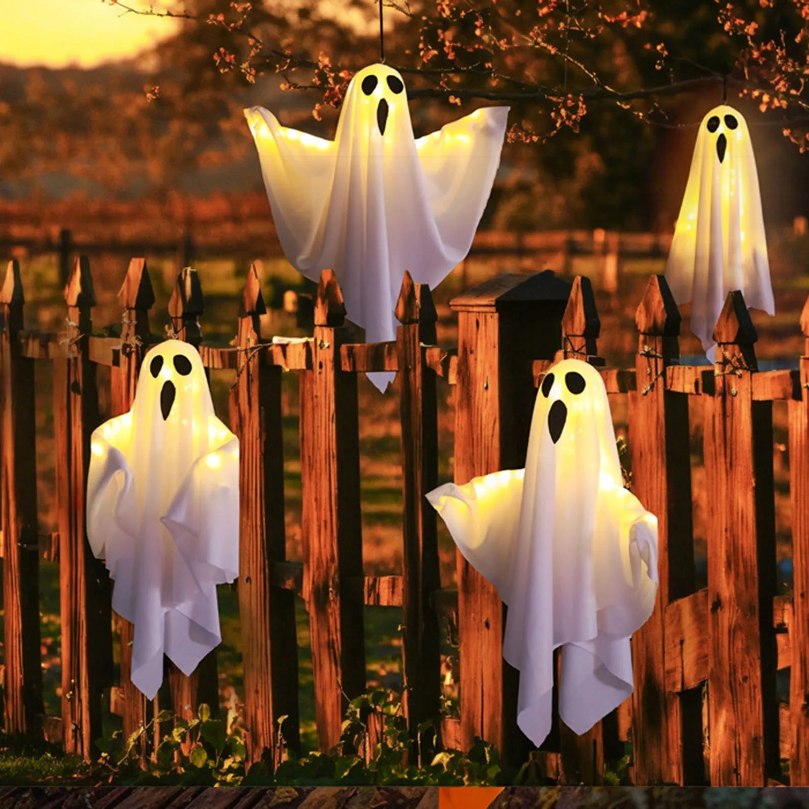 Hanging Halloween Lighted Ghost Decor - product detail 3