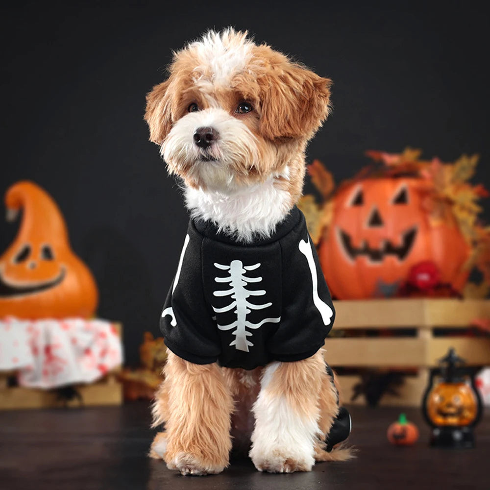 NOMOVA Skeleton Jumpsuit Dog Halloween Costume