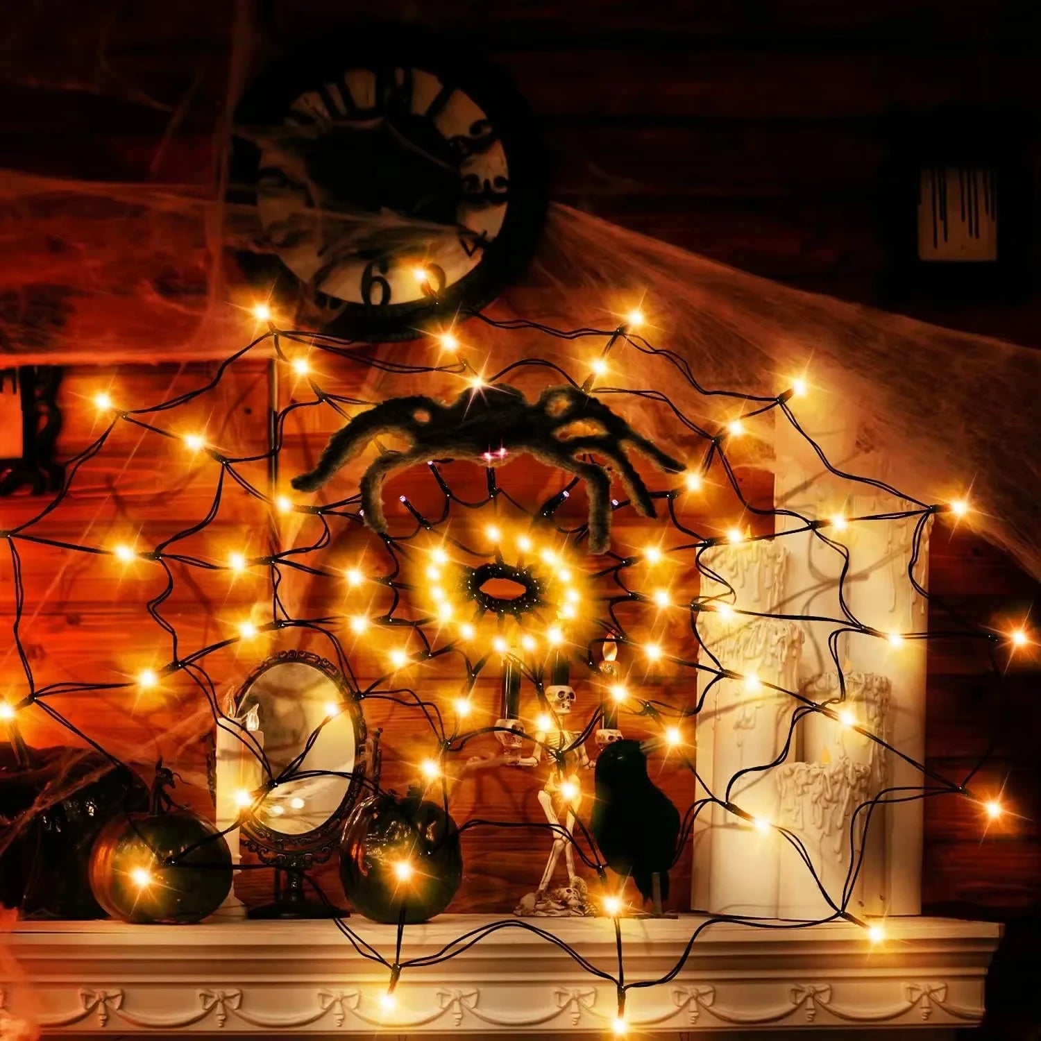 Halloween Spider Web Decoration with Lights - product detail 3