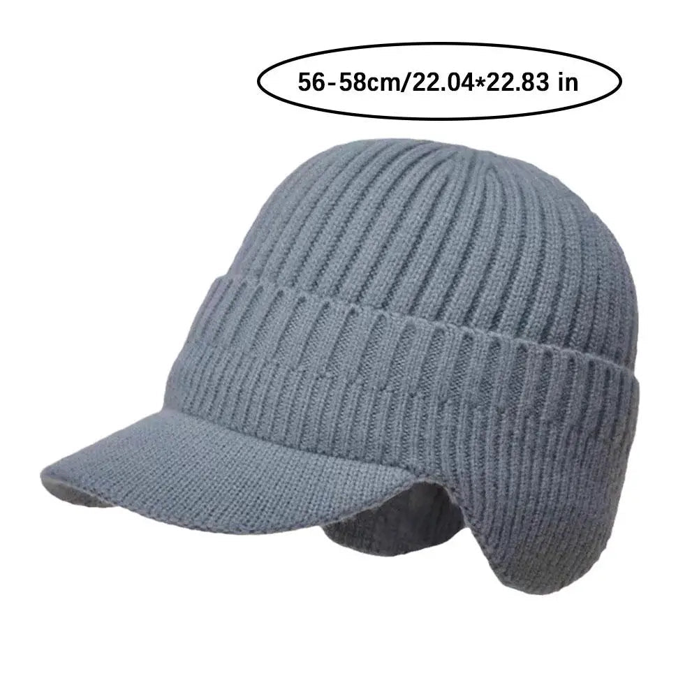 Men Knit Ear Cover Winter Hat - product detail 4